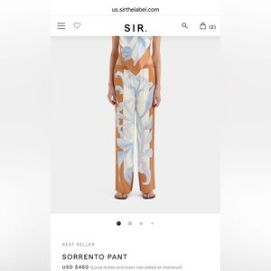 Sir Sorrento Pants NEW With Tags size 0 (equivalent to us size 2)